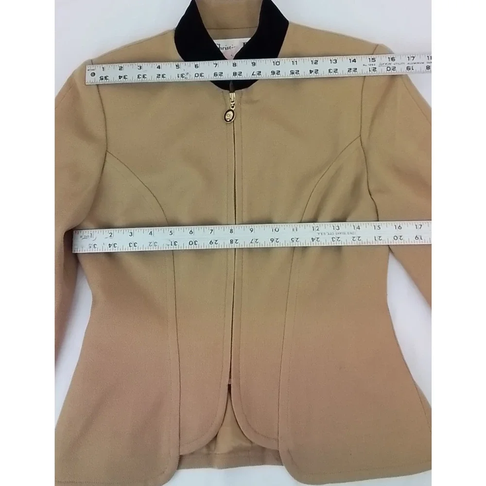 Christian Dior Skirt Suit Set Women's 4 Brown/Black Velvet Jacket + Skirt #J3401